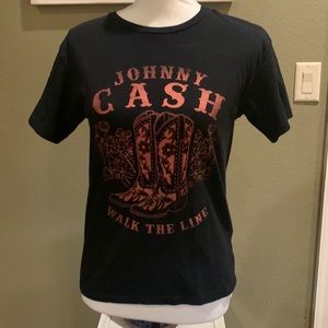 Womens XS Johnny Cash Black and Pink Tshirt